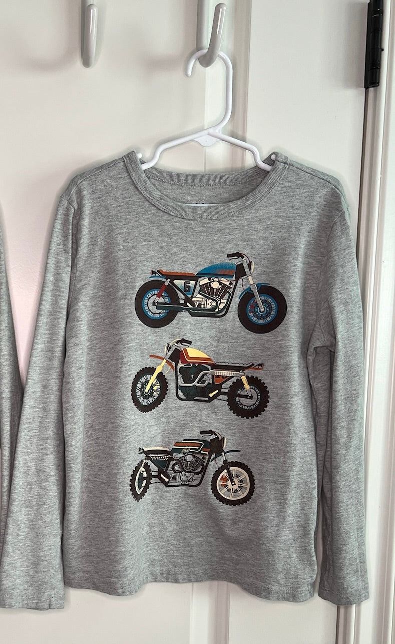 Shirt: Gray Motorcycles Gap Size S EUC