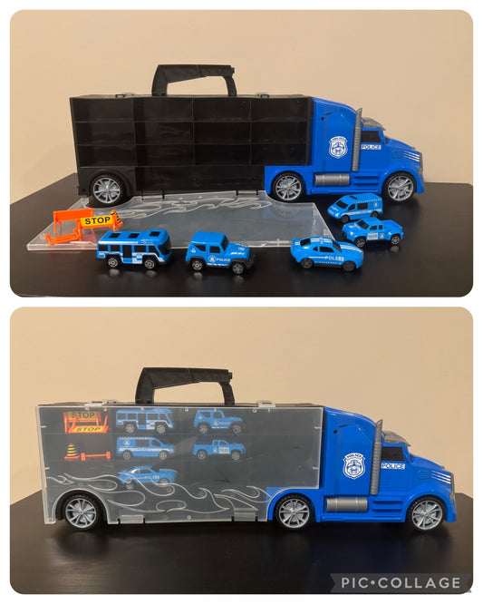 Police Carrier Truck Set Multiple Pieces