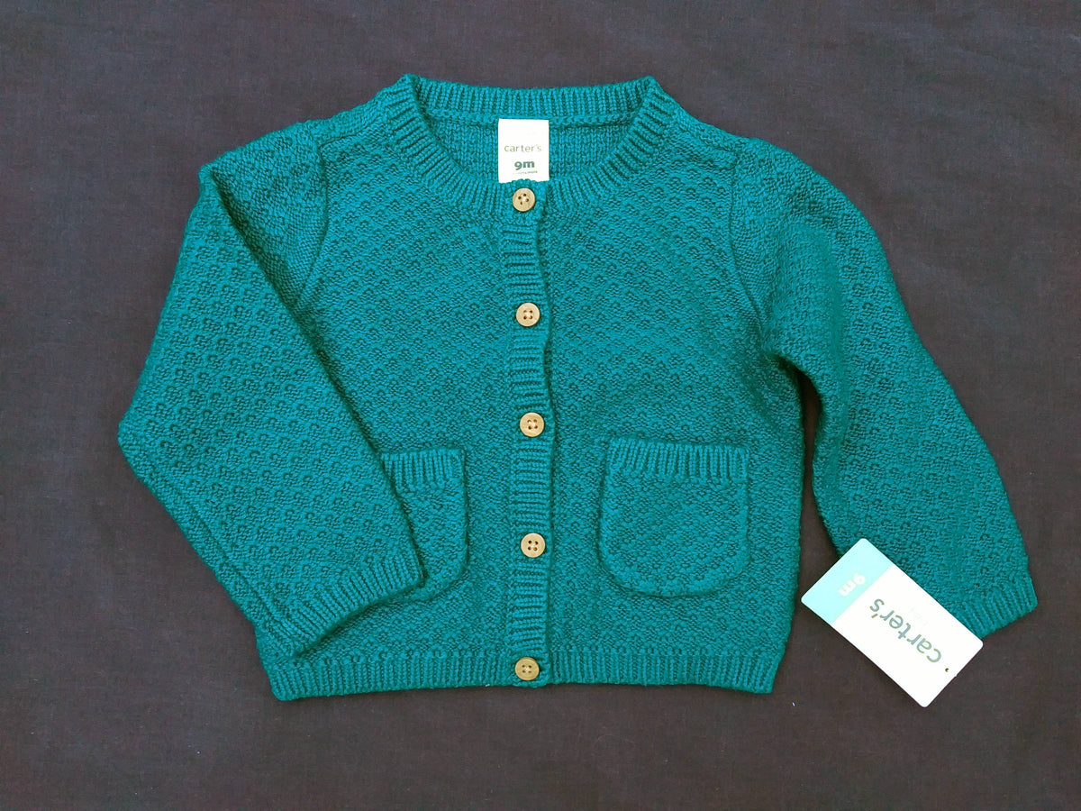 Teal cotton cardigan sweater2 NWT - size Month - 6-9 / 9M