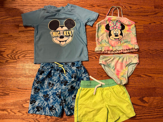 Minnie Mickey Swim Set Disney Jumping Beans GUC - size Toddler - 4T