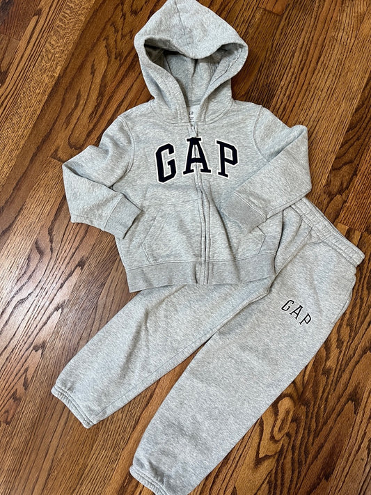 Gap Gray Sweatsuit VGUC Zip Hoodie Pants - size Toddler - 5T