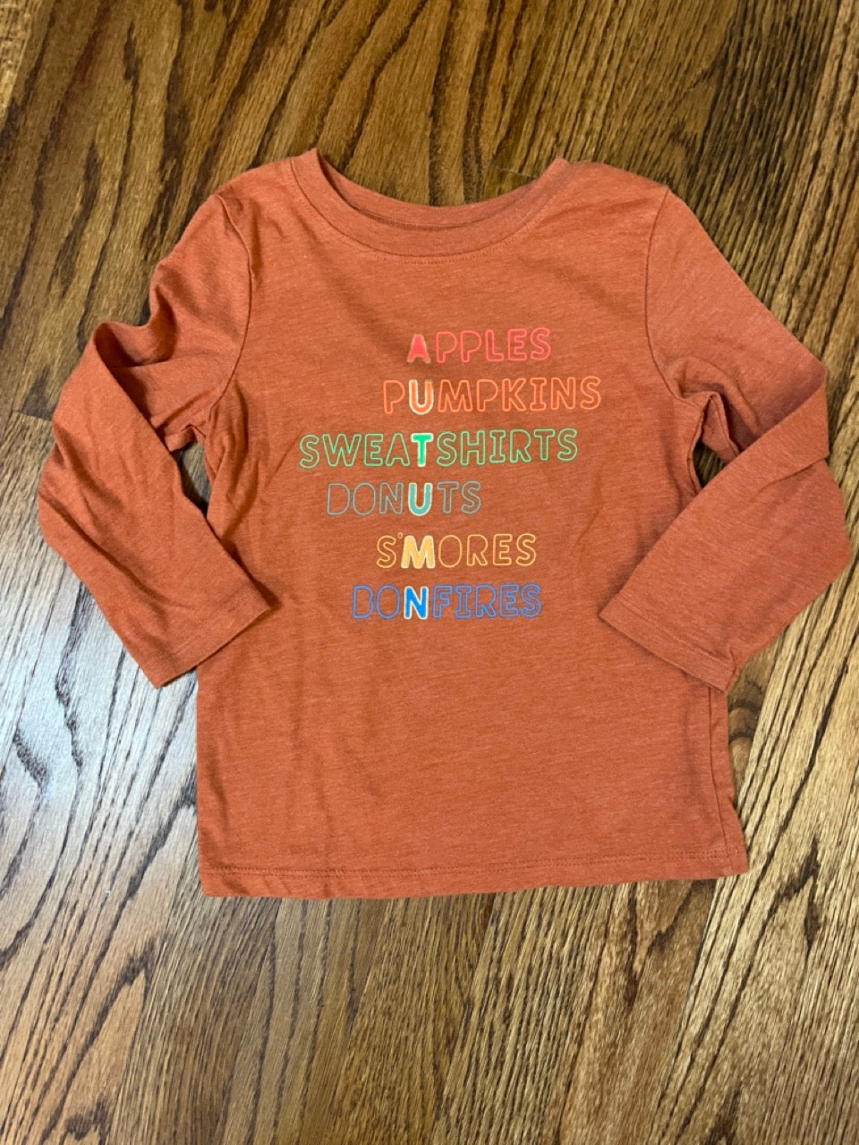 Cat & Jack Autumn LS Orange VGUC - size Toddler - 3T