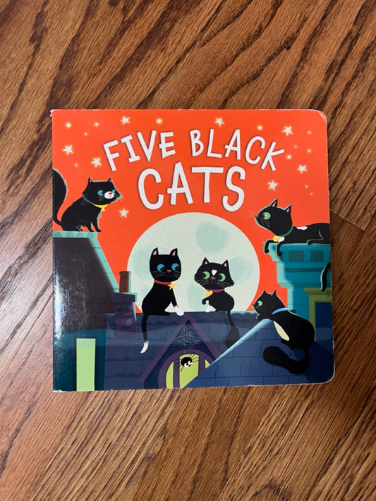 Five Black Cats VGUC Halloween Board Book