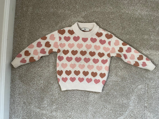 Heart Sweater cozy and warm - size Toddler - 4T
