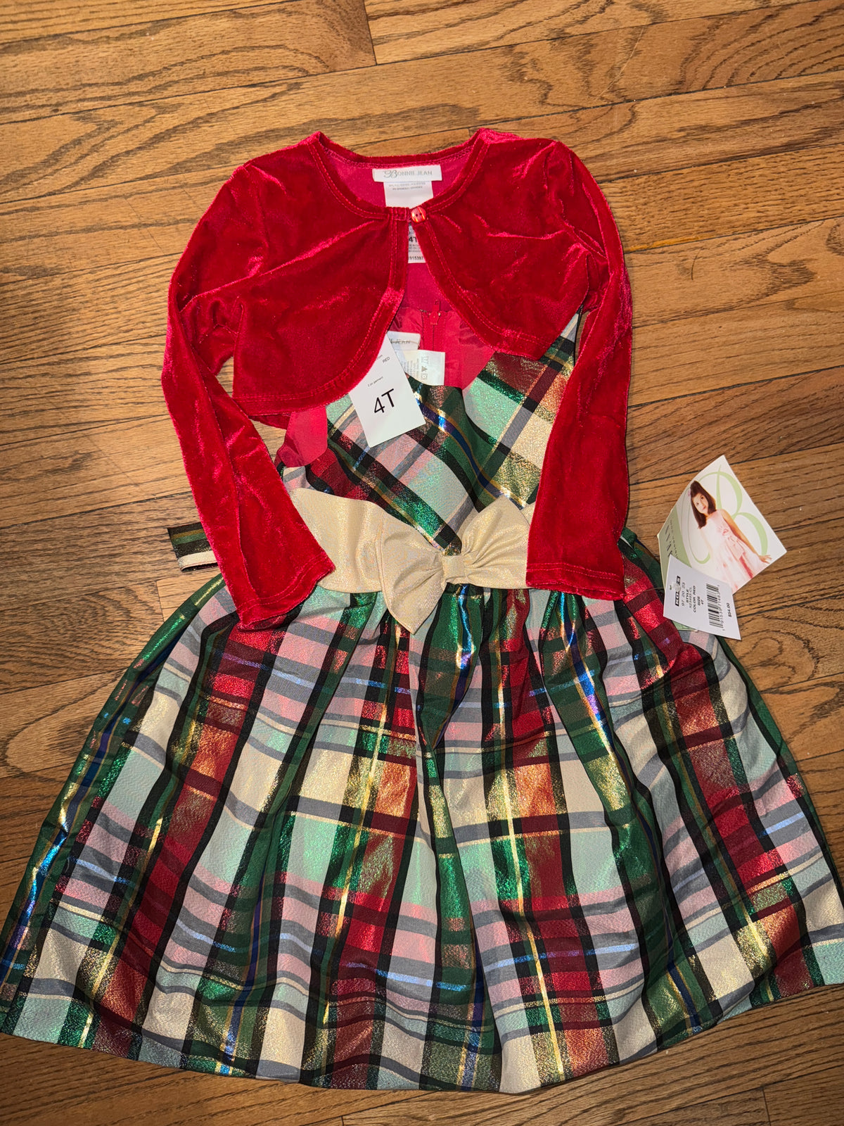 Bonnie Jean holiday Dress and cardigan NWT - size Toddler - 4T