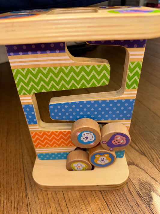 Melissa and Doug wooden Zig zag animal tower GUC