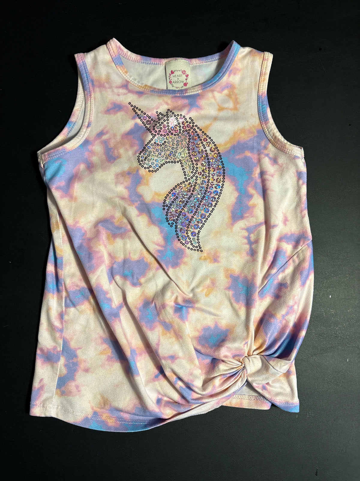 Heart & Arrow sequin unicorn tank 7/8 - size Youth - 7 (S)