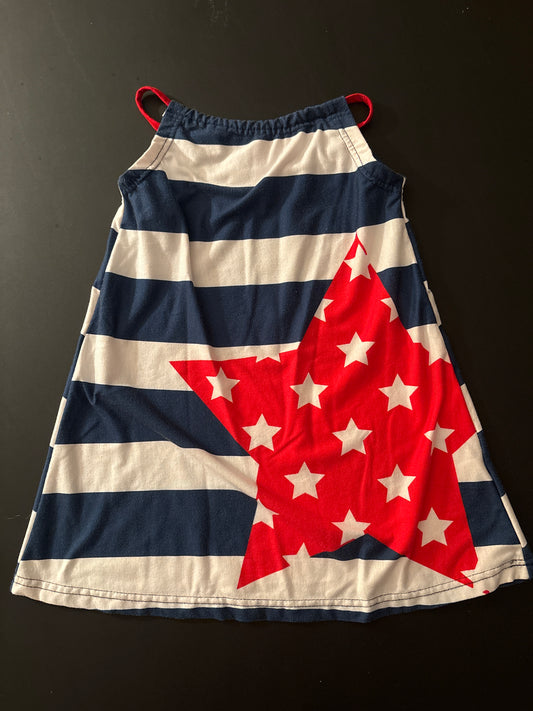 Sunshine Swing red star blue/white stripe dress - size Youth - 4 (XS)