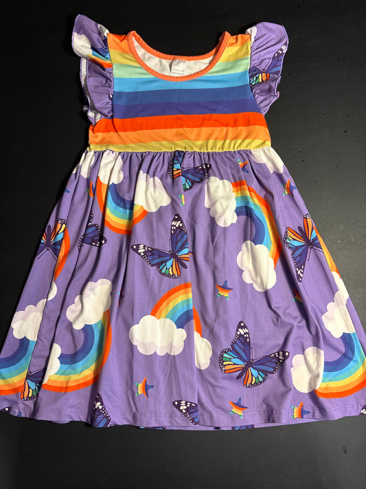Penelope Plumm purple rainbow butterfly dress - size Youth - 6 (S)