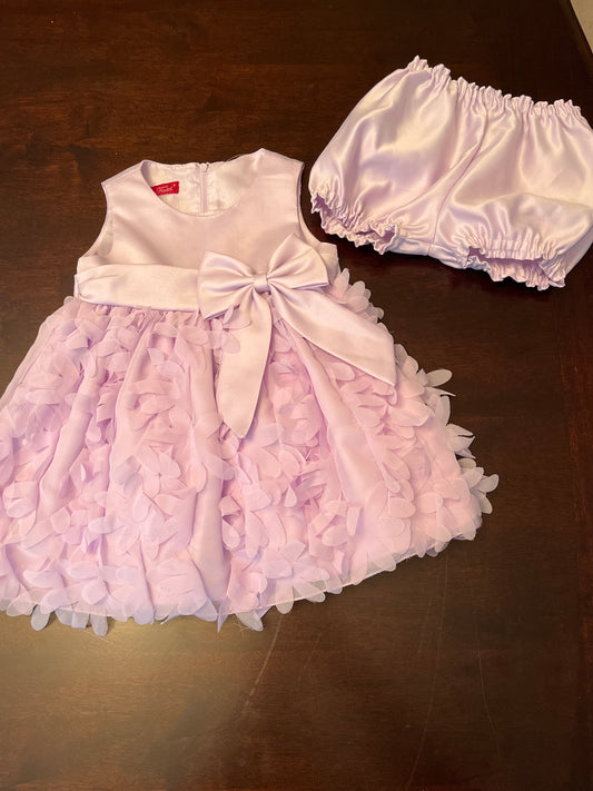 Lavender flowers dress w/ diaper cover - size Month - 9-12 / 12M