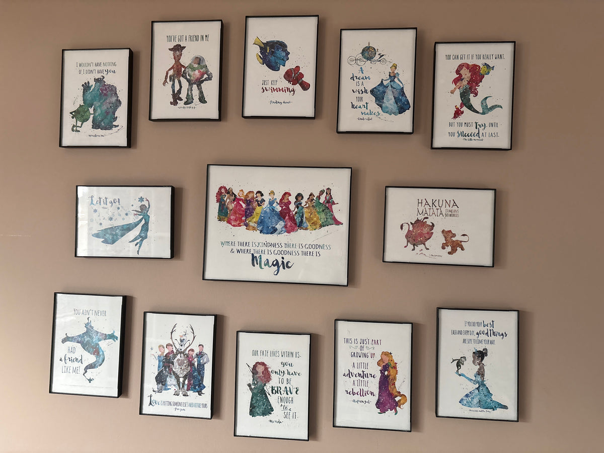 Disney quotes framed pictures, set 2 of 2