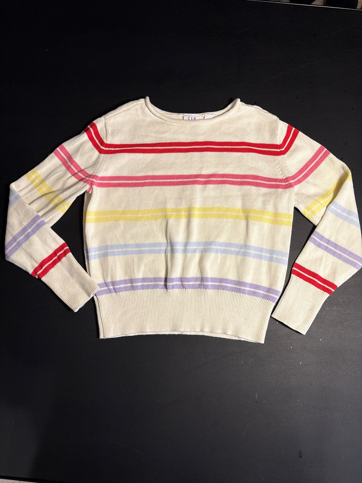 GAP kids cream striped sweater - size Youth - 6 (S)