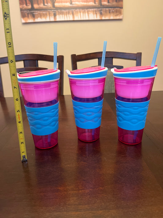 Three Snackeez cups