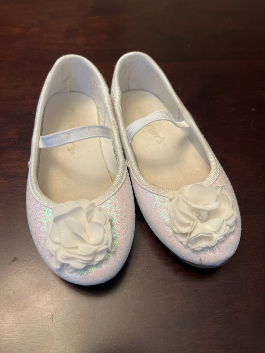 White glitter flats with flower Carters size 9 - size Shoes - Toddler 9