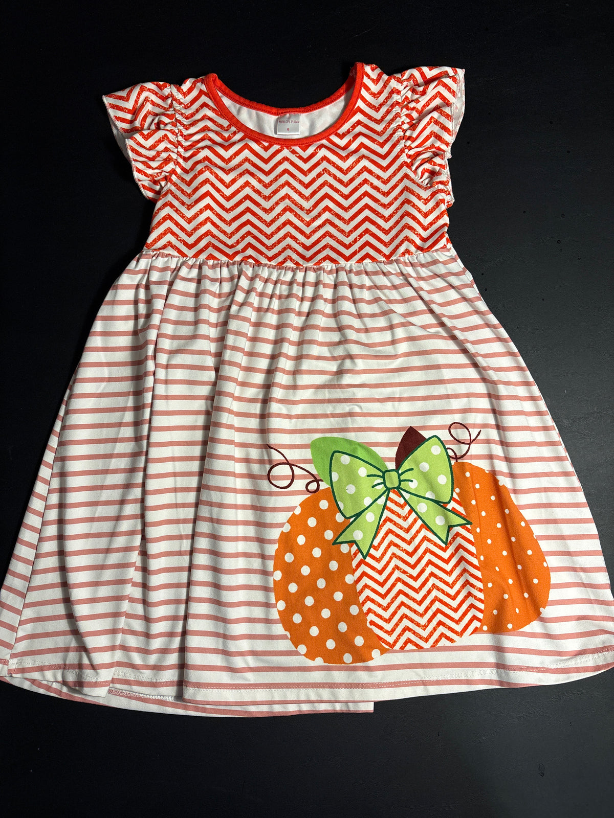 Penelope Plumm SS Orange pumpkin dress - size Youth - 6 (S)