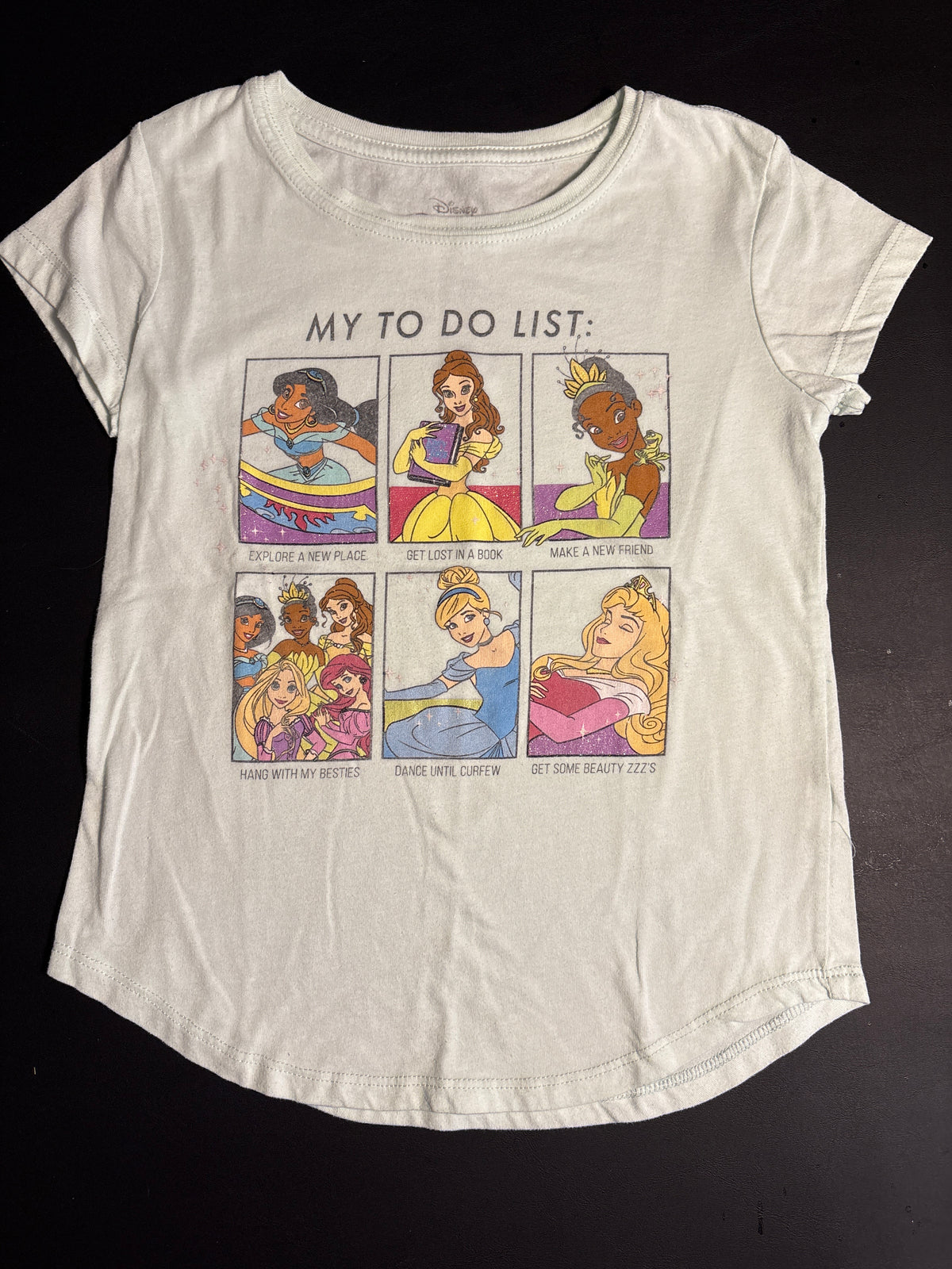 Disney princess to do list T-shirt - size Youth - 7 (S)