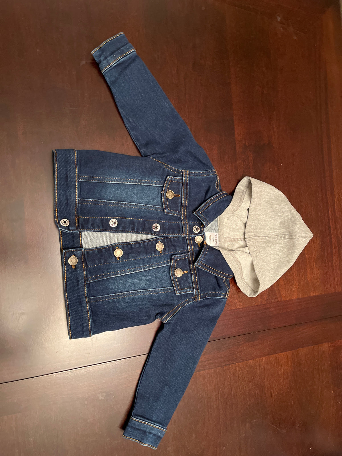 Okie Dokie NWOT jean jacket w grey hood - size Month - 9-12 / 12M