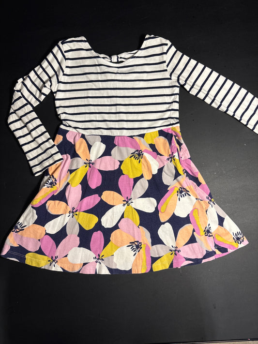 Rumi&Ryder LS striped & floral dress w pockets - size Youth - 6 (S)