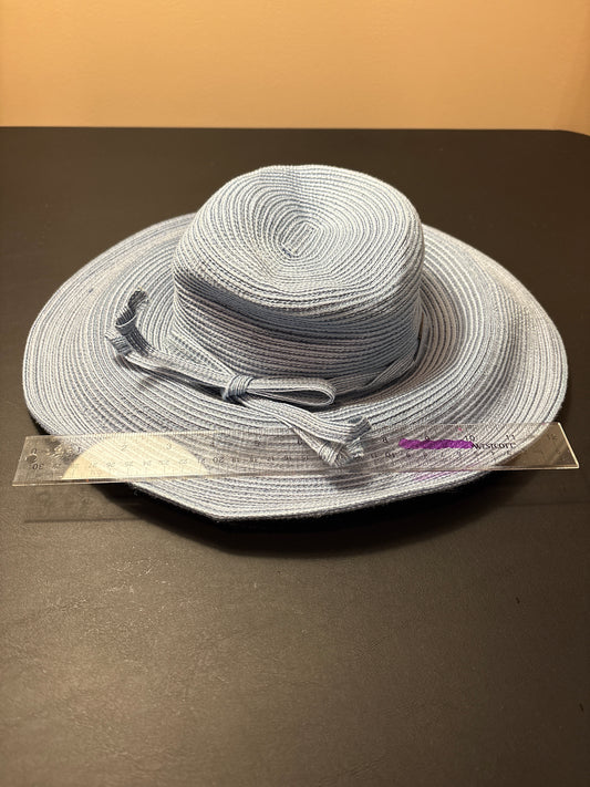 Wide brimmed blue sun hat