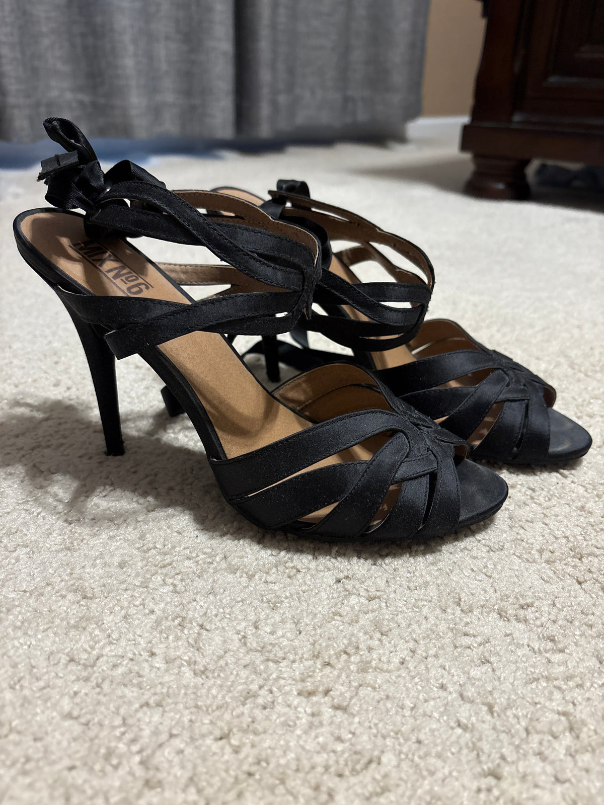 Strappy black high heels 4 heel- Mix No. 6 - size Shoes - Adult 10