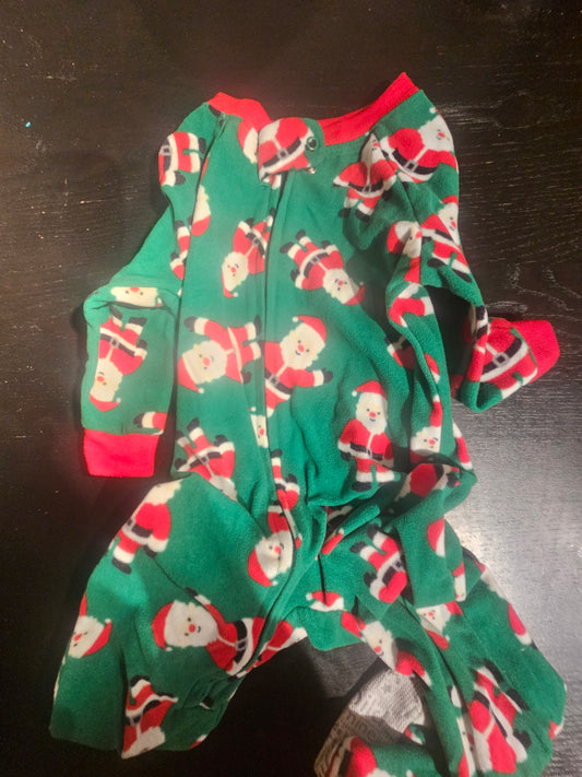 Santa Footy Pajamas GUC - size Month - 9-12 / 12M