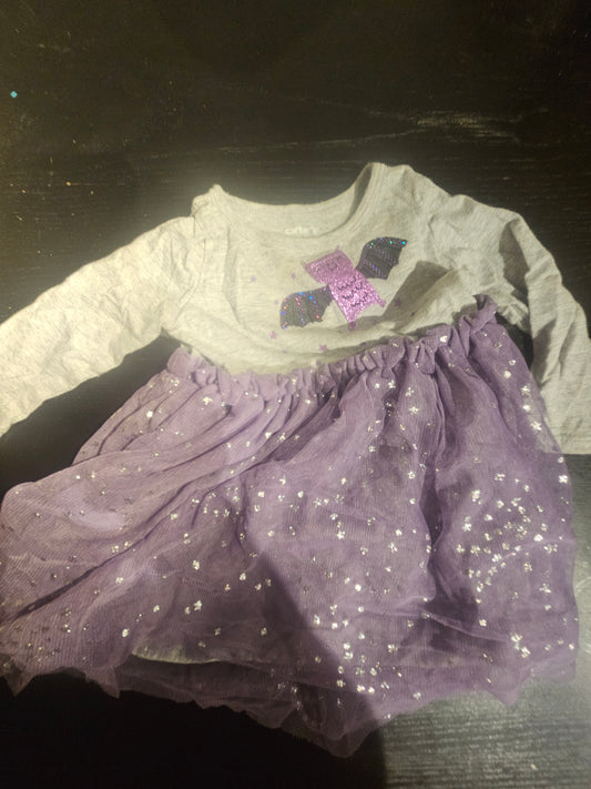 Purple Halloween Bat Dress - size Month - 6-9 / 9M