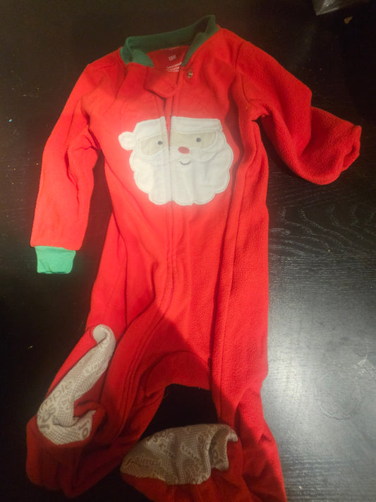 Santa Footy Pajamas Gender Neutral GUC - size Month - 12-18 / 18M