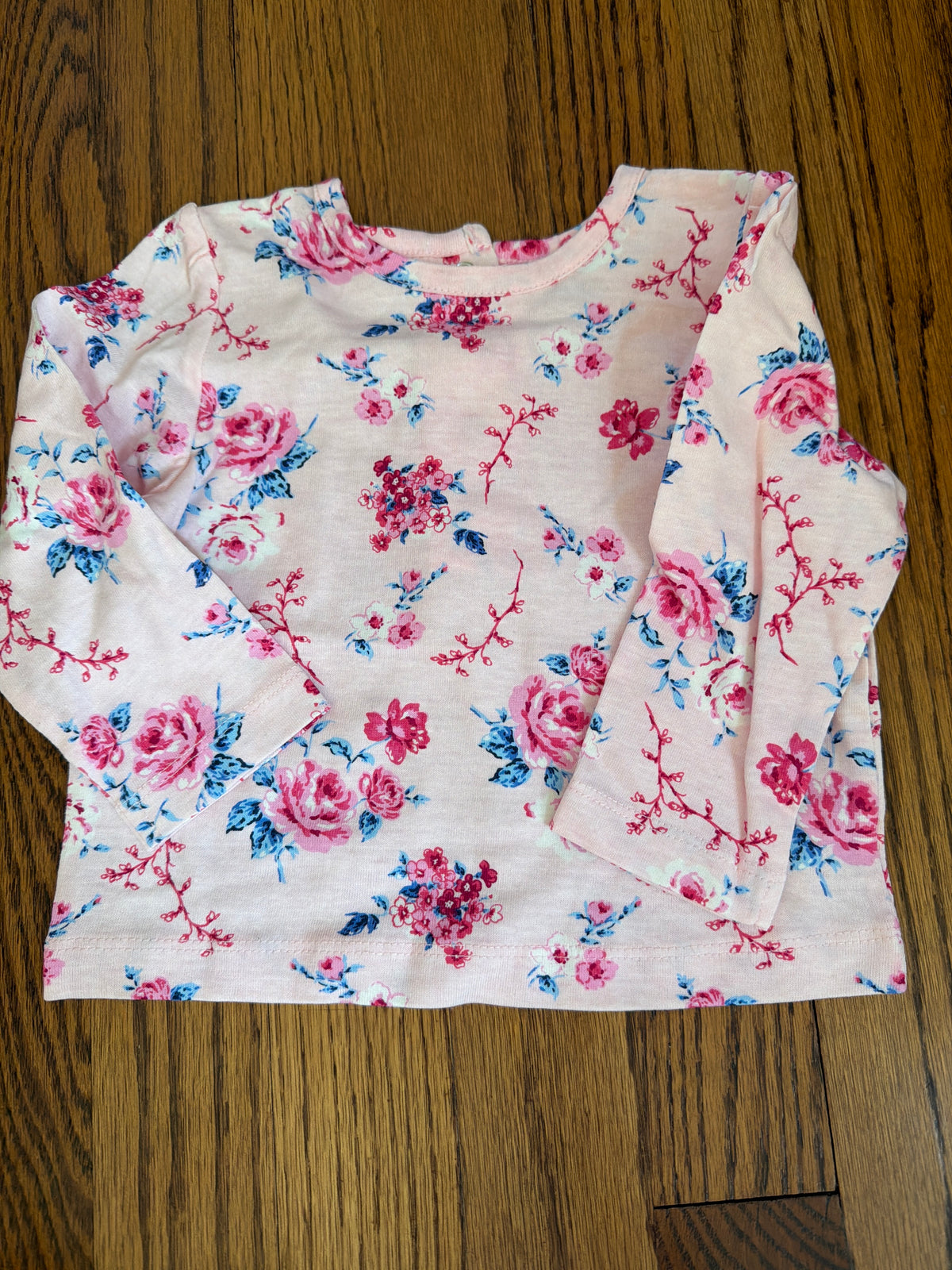 Pink rose long sleeve - size Month - 9-12 / 12M