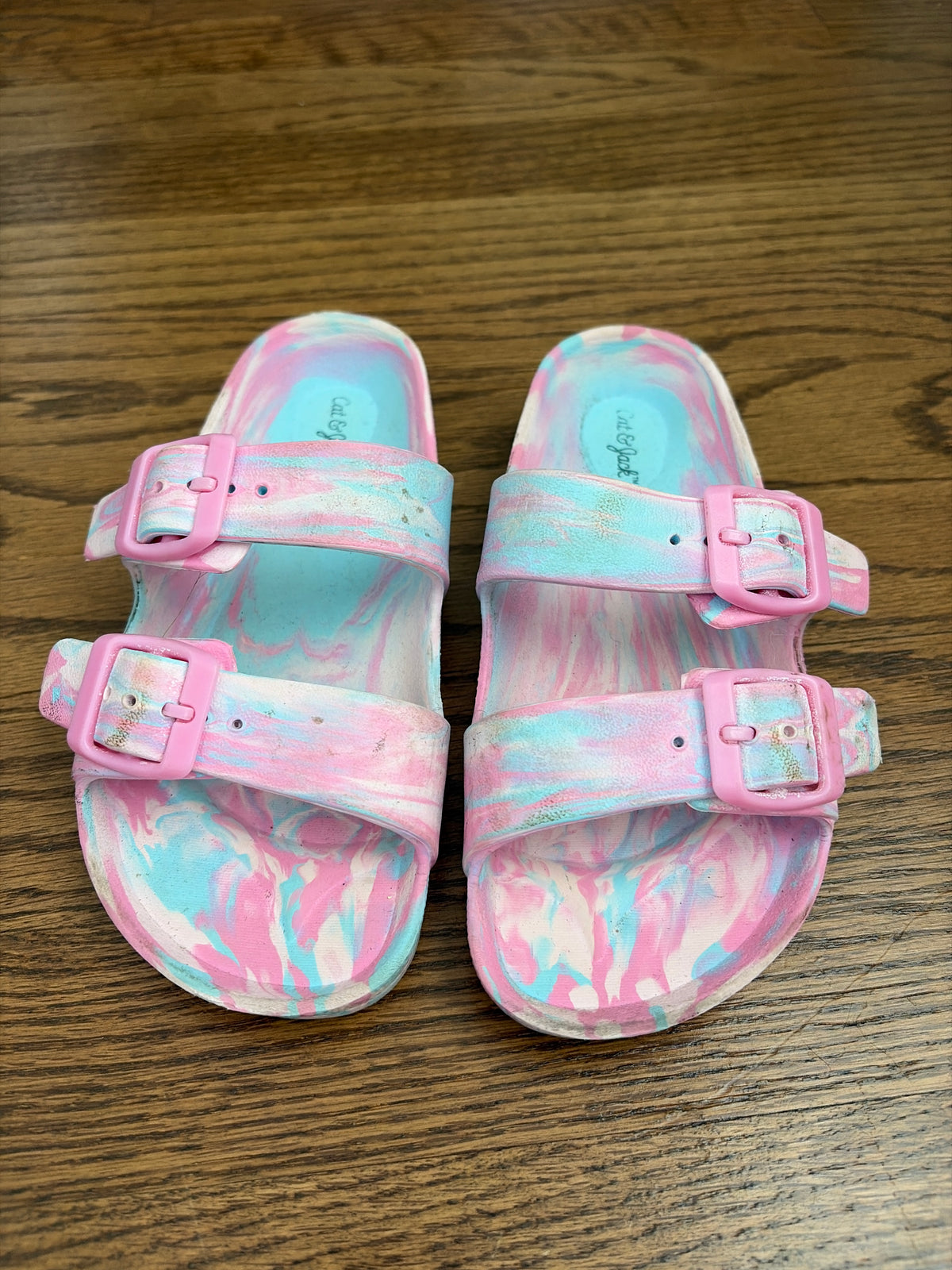 Cat and Jack sandals Pink & blue tye dye - size Shoes - Kids 13