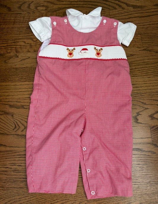 Santa romper with collared shirt - size Month - 12-18 / 18M