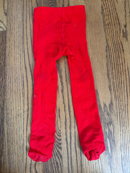 Red thick tights - size Toddler - 2T