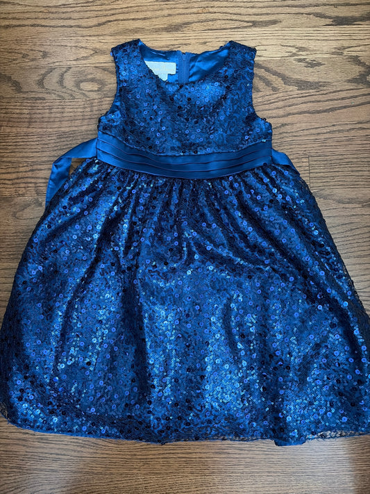 Blue sparkle dress - size Youth - 6 (S)