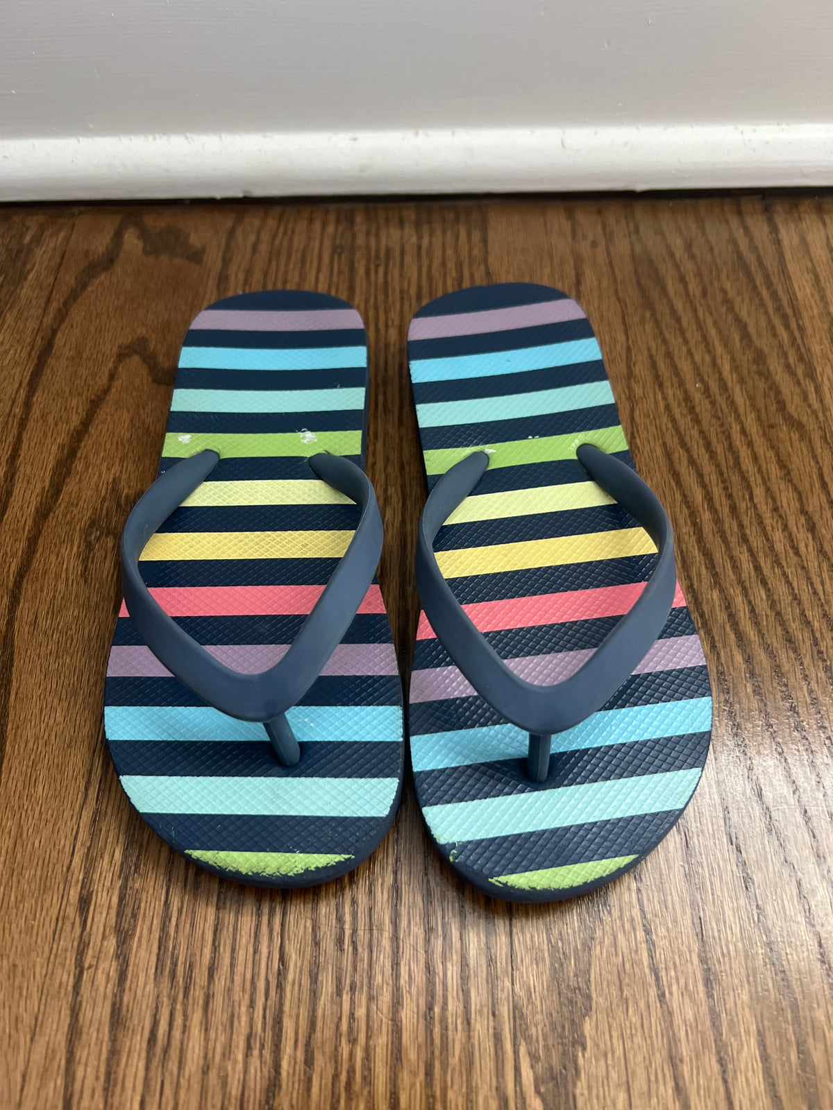 Rainbow stripe flip flop Size: 12/13 - size Shoes - Kids 12