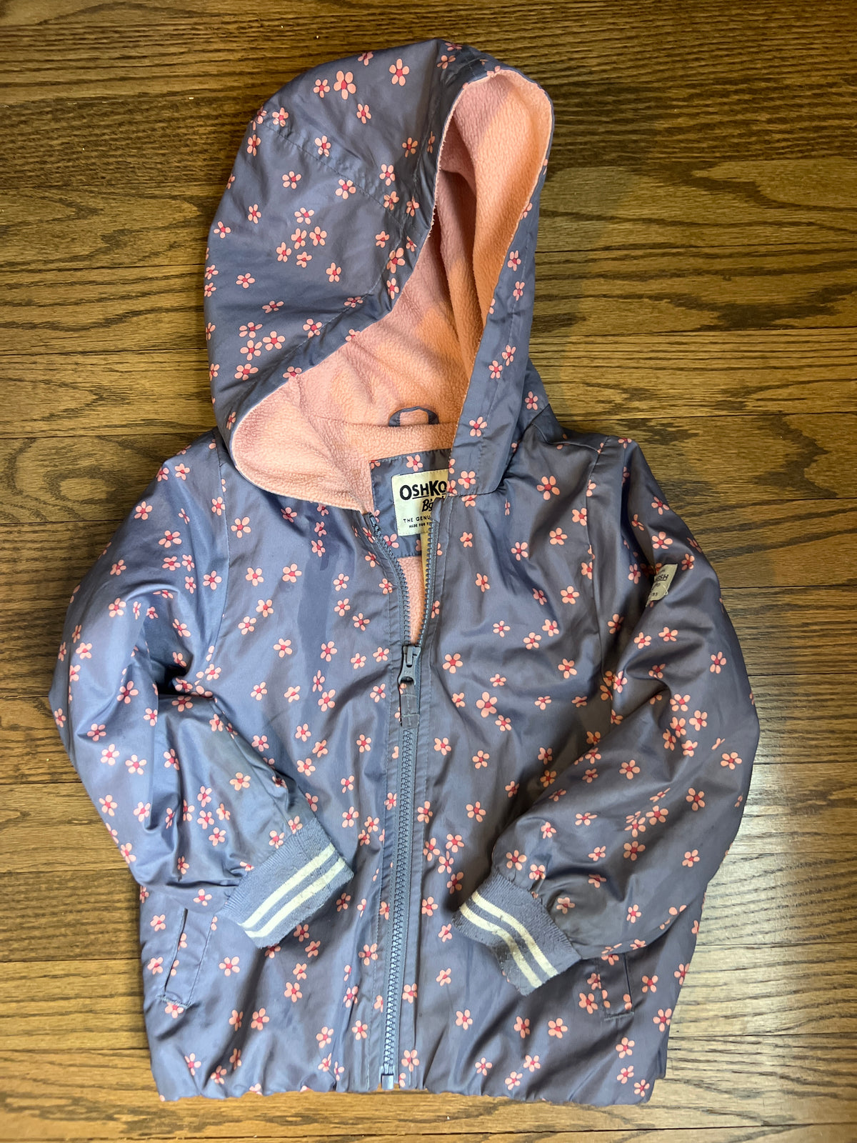 Oshkosh floral jacket Pink fleece lined - size Toddler - 4T