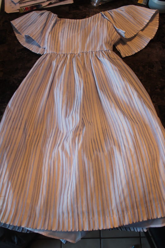 Blue Striped Dress - size Youth - 6 (S)