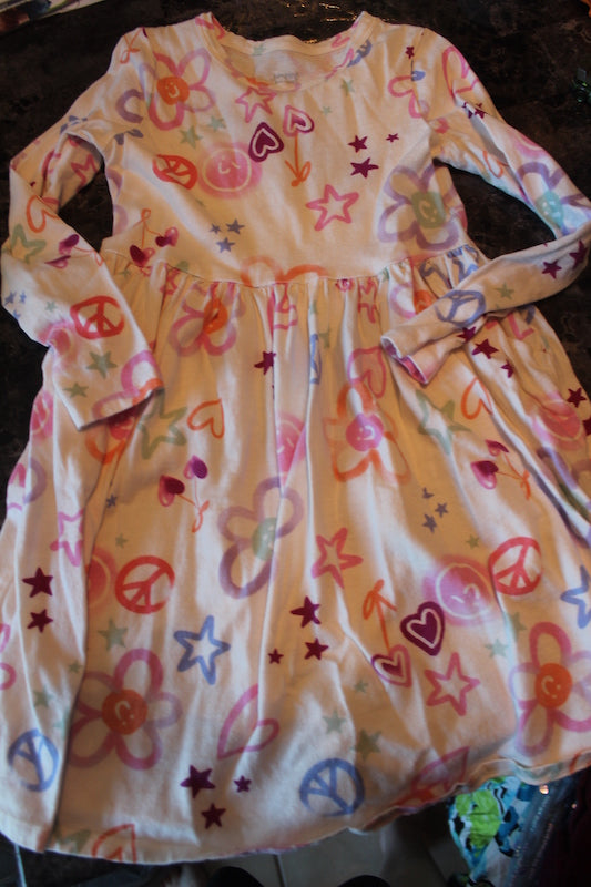 Peace Sign Dress - size Youth - 7 (S)