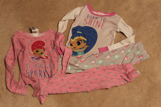 2 PJ sets: Shimmer&Shine - size Youth - 6 (S)
