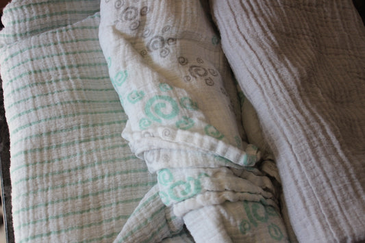 Muslin Blankets grey/swirl