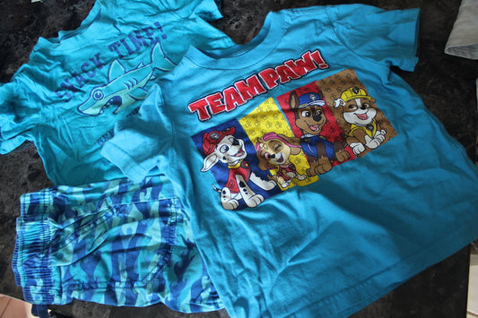 Shark/Paw Patrol Shorts/Short Sleeves - size Toddler - 3T