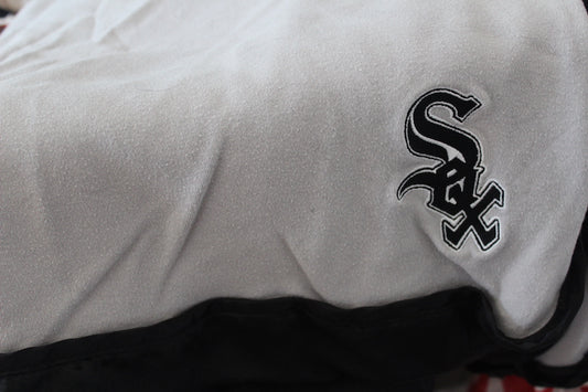 White Sox Blanket black silky on back