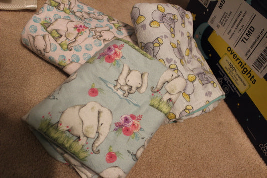 Elephant blankets 3 receiving blankets