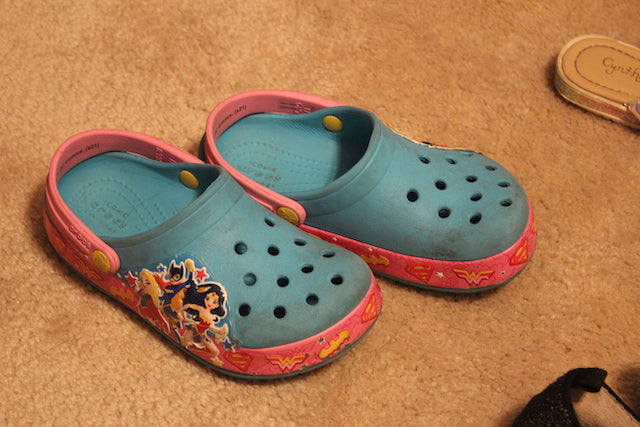 Wonder Woman Supergirl Batgirl Crocs - size Shoes - Toddler 10