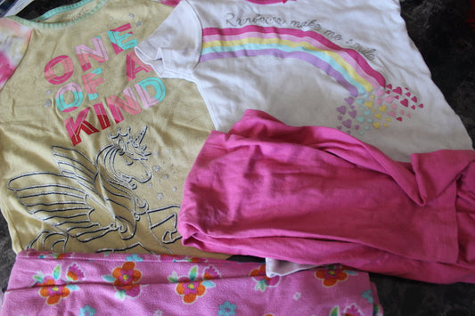 2 PJs: Rainbow/Unicorn - size Youth - 7 (S)