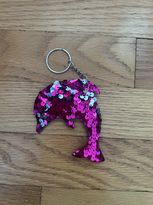 Flip Sequin Dolphin Keychain