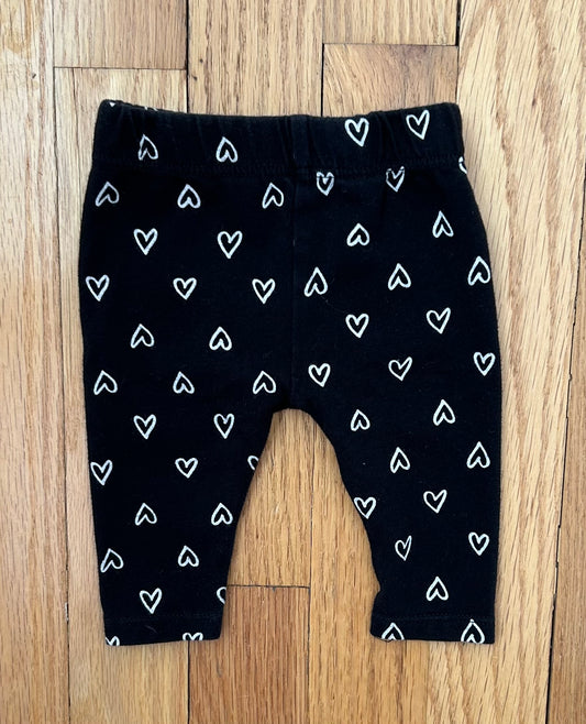 Cat and Jack Heart Leggings EUC - size Month - Newborn