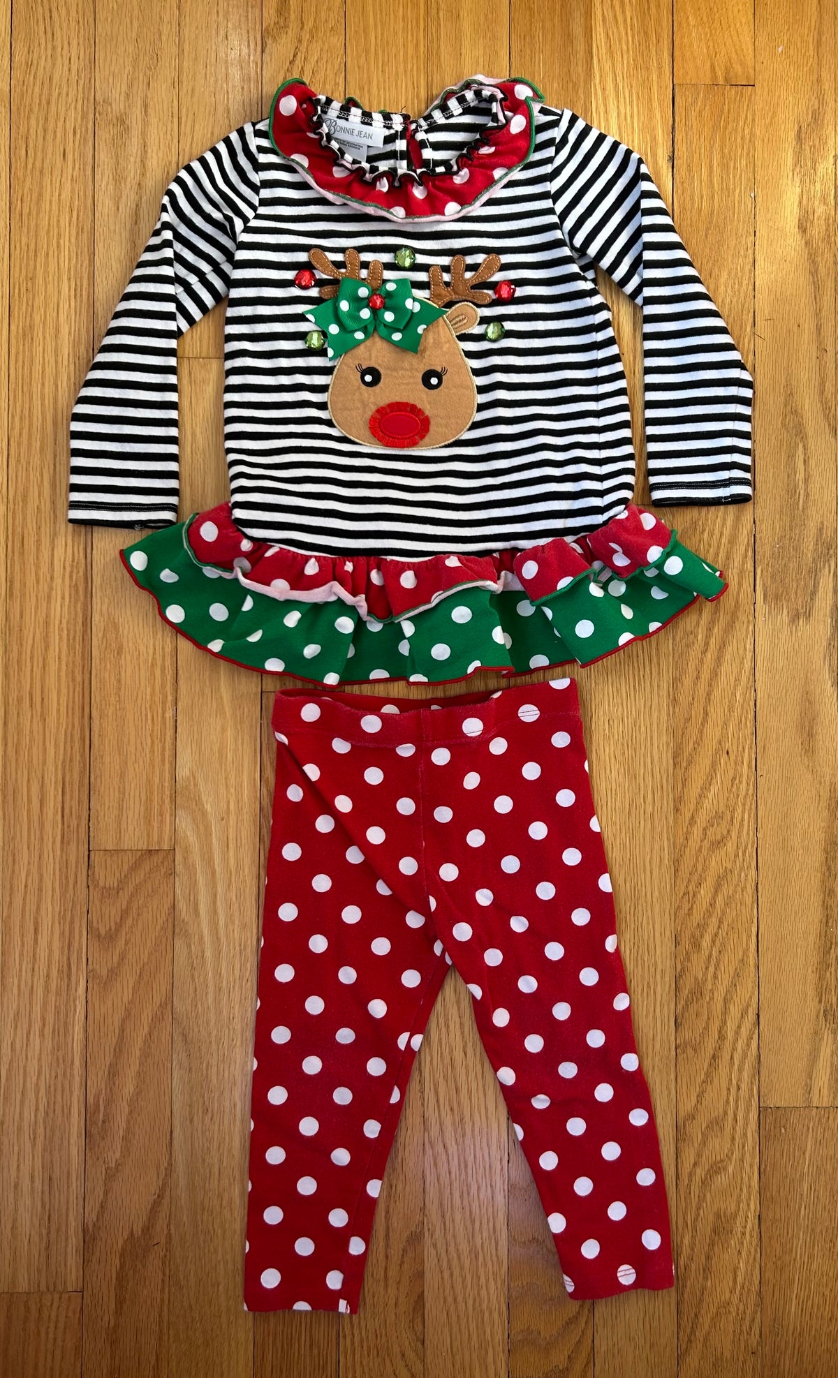Bonnie Jean Christmas Reindeer Outfit - size Toddler - 2T