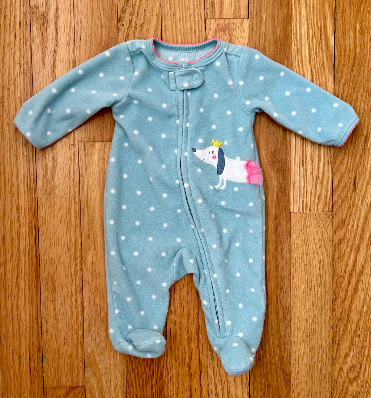 Carters Fleece Dog Footie Pajamas EUC - size Month - Newborn
