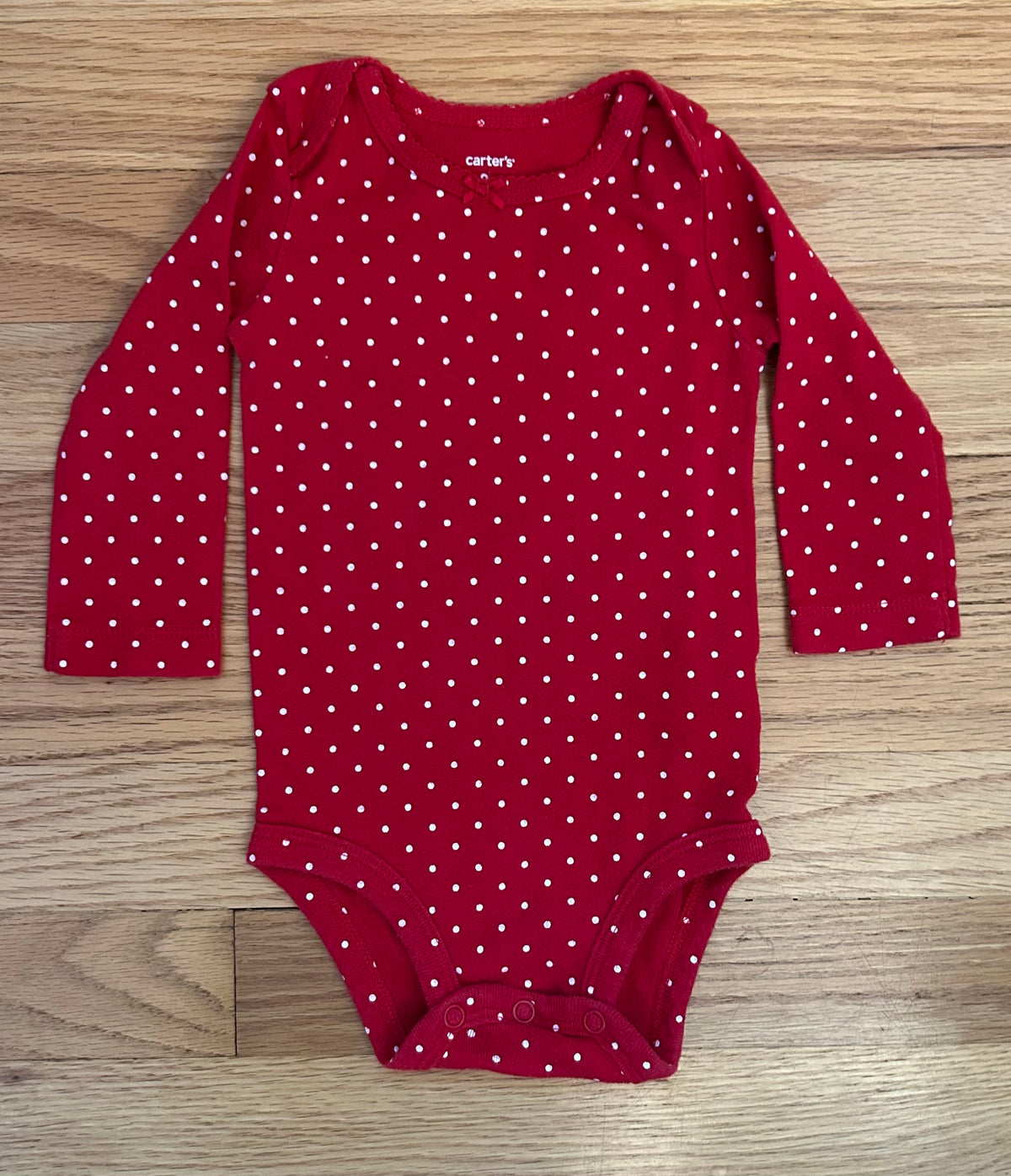 Carters LS Red/White Polka Dot Onesie EUC - size Month - 6-9 / 9M