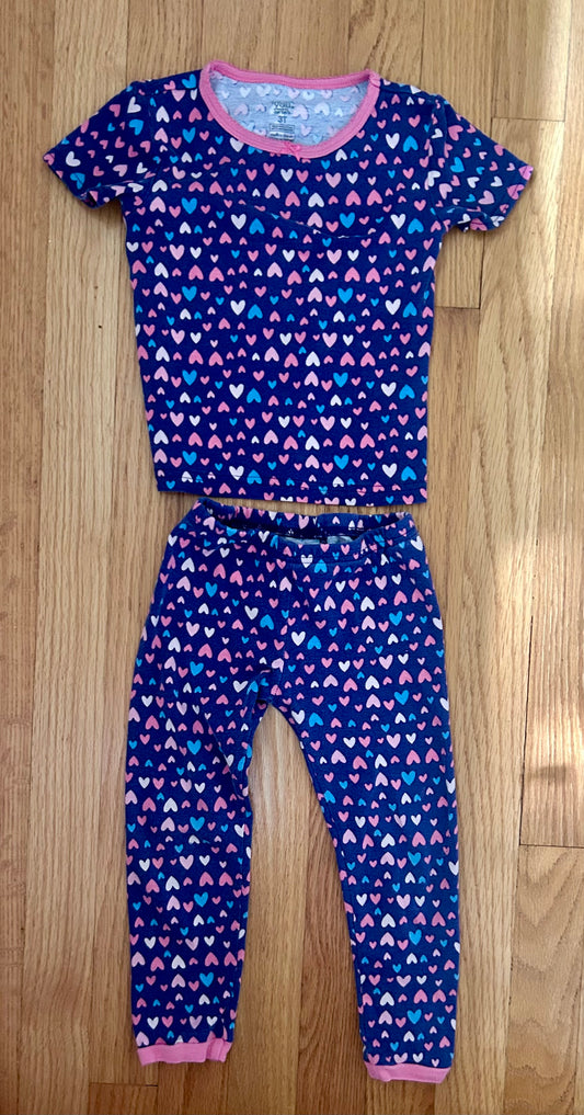 Carters Heart PJs - size Toddler - 3T