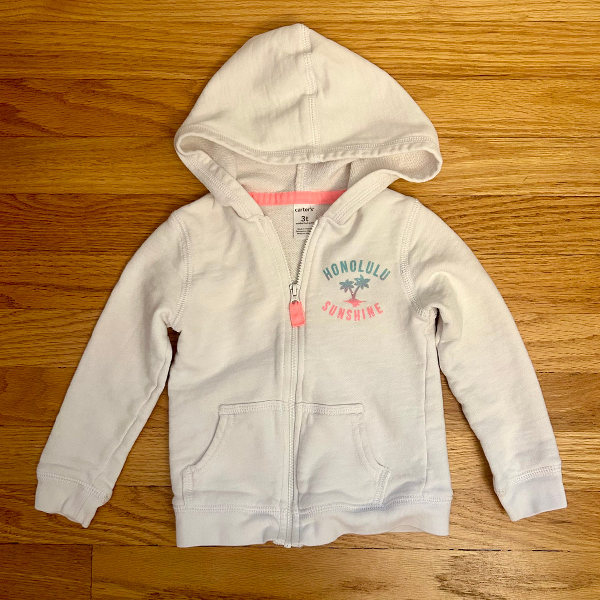 Carters Beach Zip Up Hoodie - size Toddler - 3T